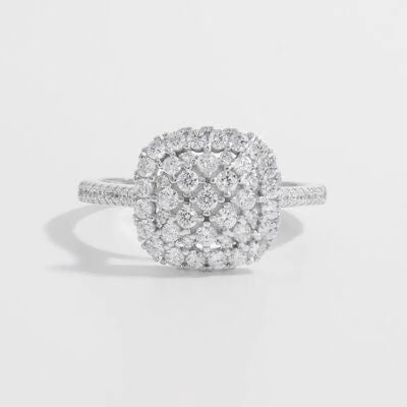 925 Sterling Silver Inlaid Zircon Square Shape Ring sold by Unique Kulture