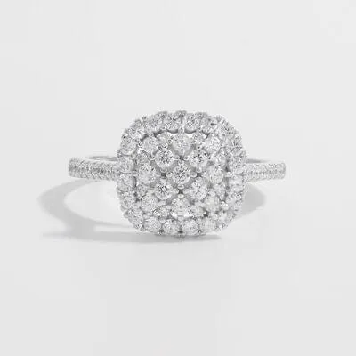 925 Sterling Silver Inlaid Zircon Square Shape Ring sold by Unique Kulture