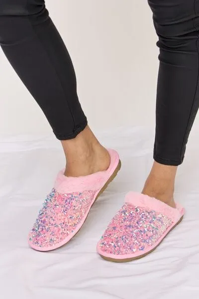 Forever Link Sequin Plush Round Toe Slippers sold by Unique Kulture product image thumbnail 5