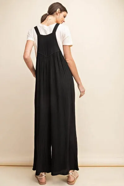 Kori America Full Size Sleeveless Ruched Wide Leg Overalls sold by Unique Kulture product image thumbnail 4