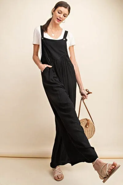 Kori America Full Size Sleeveless Ruched Wide Leg Overalls sold by Unique Kulture product image thumbnail 3