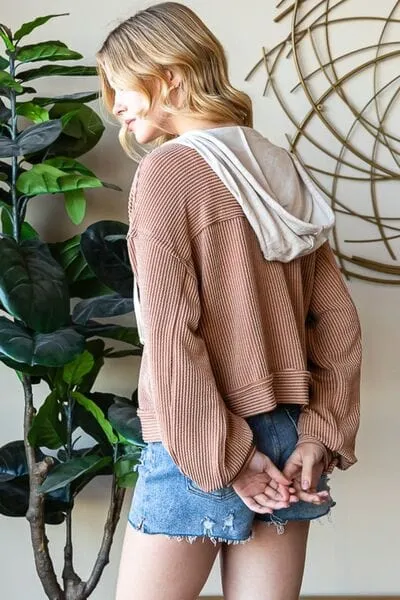 Reborn J Button Up Drawstring Striped Hooded Jacket sold by Unique Kulture product image thumbnail 2