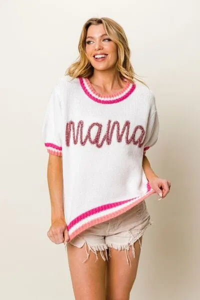 BiBi MAMA Contrast Trim Short Sleeve Sweater sold by Unique Kulture product image thumbnail 3
