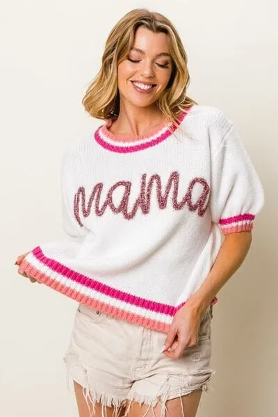 BiBi MAMA Contrast Trim Short Sleeve Sweater sold by Unique Kulture product image thumbnail 4