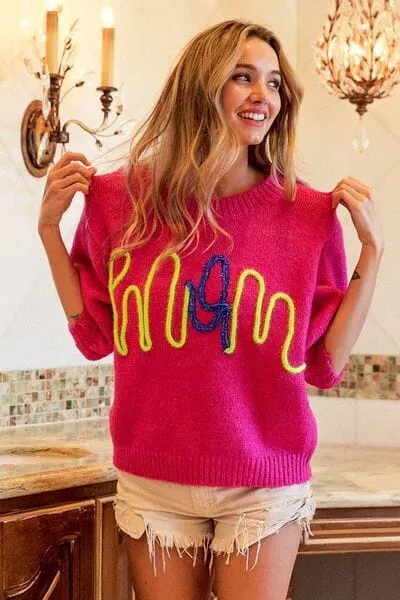 BiBi MOM Contrast Round Neck Sweater sold by Unique Kulture