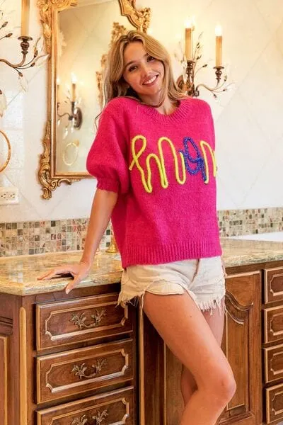 BiBi MOM Contrast Round Neck Sweater sold by Unique Kulture product image thumbnail 5