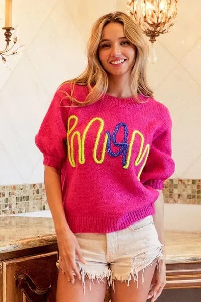 BiBi MOM Contrast Round Neck Sweater sold by Unique Kulture product image thumbnail 2