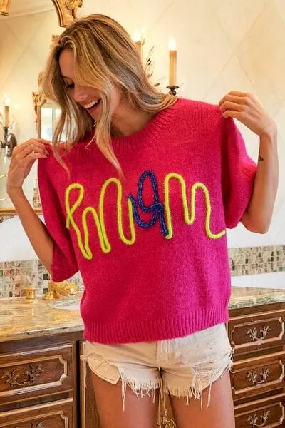 BiBi MOM Contrast Round Neck Sweater sold by Unique Kulture product image thumbnail 3
