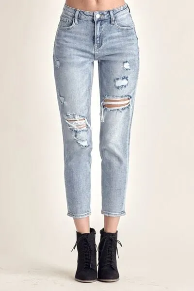 RISEN Distressed Slim Cropped Jeans sold by Unique Kulture product image thumbnail 4