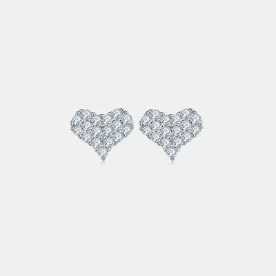 925 Sterling Silver Heart Stud Earrings sold by Unique Kulture product image thumbnail 3