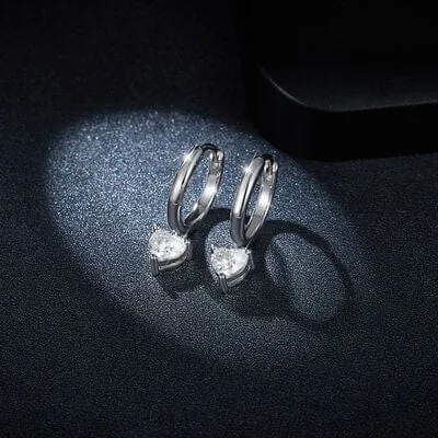 1 Carat 925 Sterling Silver Heart Earrings sold by Unique Kulture product image thumbnail 4