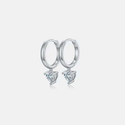 1 Carat 925 Sterling Silver Heart Earrings sold by Unique Kulture product image thumbnail 2
