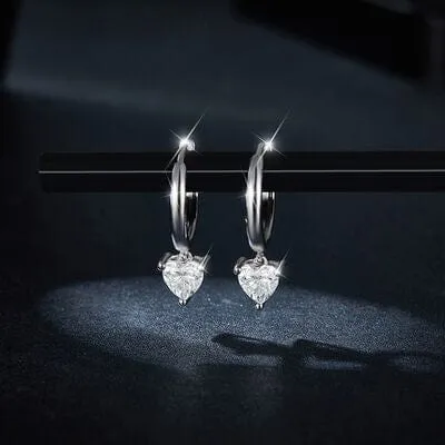 1 Carat 925 Sterling Silver Heart Earrings sold by Unique Kulture product image thumbnail 3