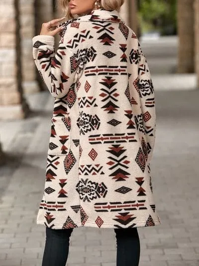 Geometric Pocketed Dropped Shoulder Coat sold by Unique Kulture product image thumbnail 4