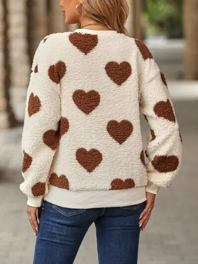 Fuzzy Heart Dropped Shoulder Sweatshirt sold by Unique Kulture product image thumbnail 3