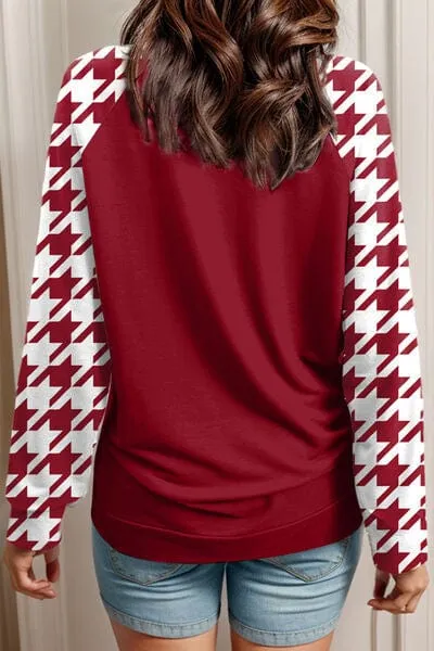Houndstooth Elephant Graphic Round Neck T-Shirt sold by Unique Kulture product image thumbnail 2