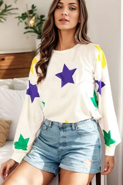 Star Round Neck Lantern Sleeve sold by Unique Kulture product image thumbnail 3