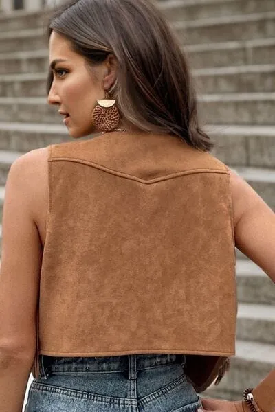 Fringe Snap Down Vest Coat sold by Unique Kulture product image thumbnail 2