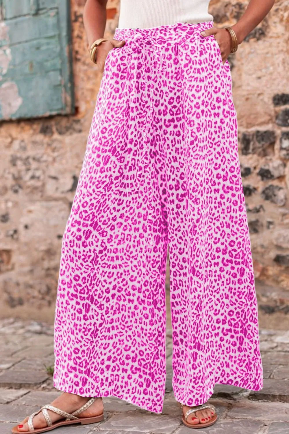 Leopard Drawstring Wide Leg Pants sold by Unique Kulture product image thumbnail 5