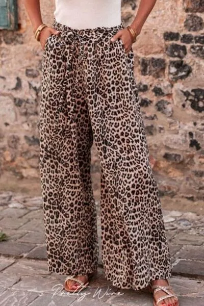 Leopard Drawstring Wide Leg Pants sold by Unique Kulture product image thumbnail 2
