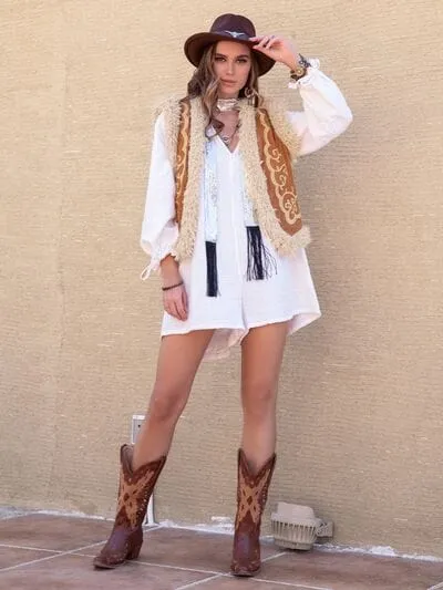 Fuzzy Open Front Vest Coat sold by Unique Kulture product image thumbnail 5