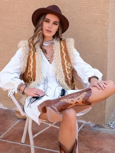 Fuzzy Open Front Vest Coat sold by Unique Kulture product image thumbnail 3