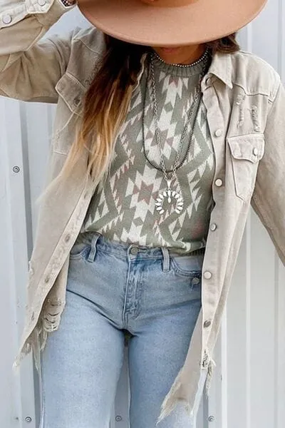 Geometric Round Neck Sweater Vest sold by Unique Kulture product image thumbnail 4