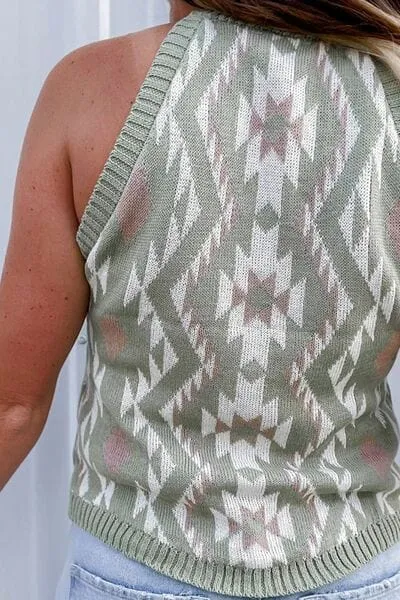 Geometric Round Neck Sweater Vest sold by Unique Kulture product image thumbnail 2