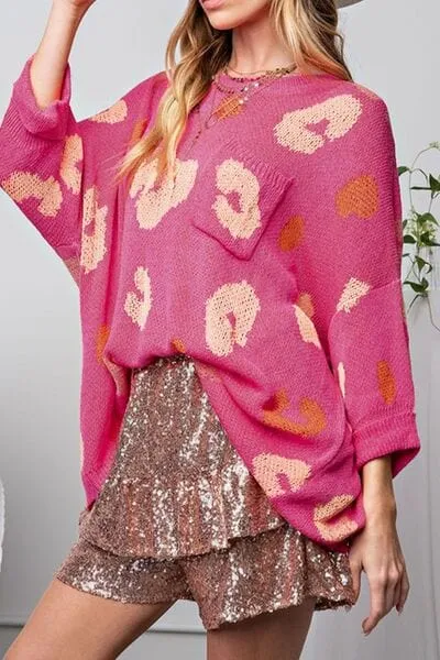 Graphic Batwing Sleeve Round Neck Sweater sold by Unique Kulture