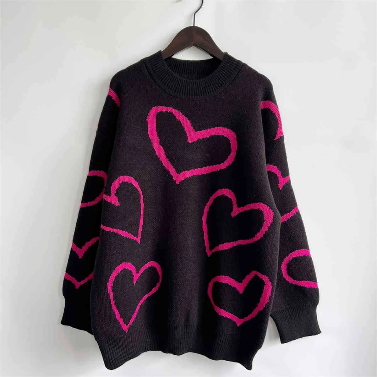 Heart Pattern Long Sleeve Sweater sold by Unique Kulture product image thumbnail 3