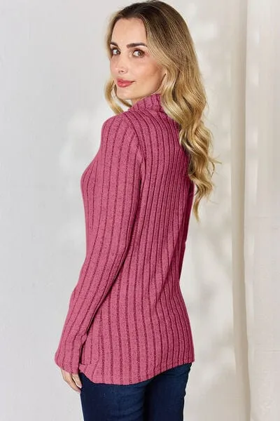 Basic Bae Full Size Ribbed Mock Neck Long Sleeve T-Shirt sold by Unique Kulture product image thumbnail 2