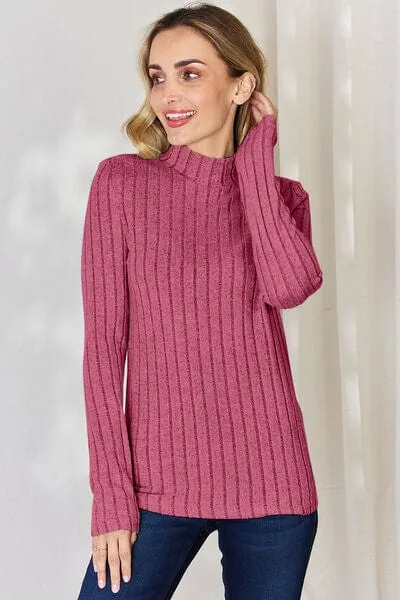 Basic Bae Full Size Ribbed Mock Neck Long Sleeve T-Shirt sold by Unique Kulture product image thumbnail 3