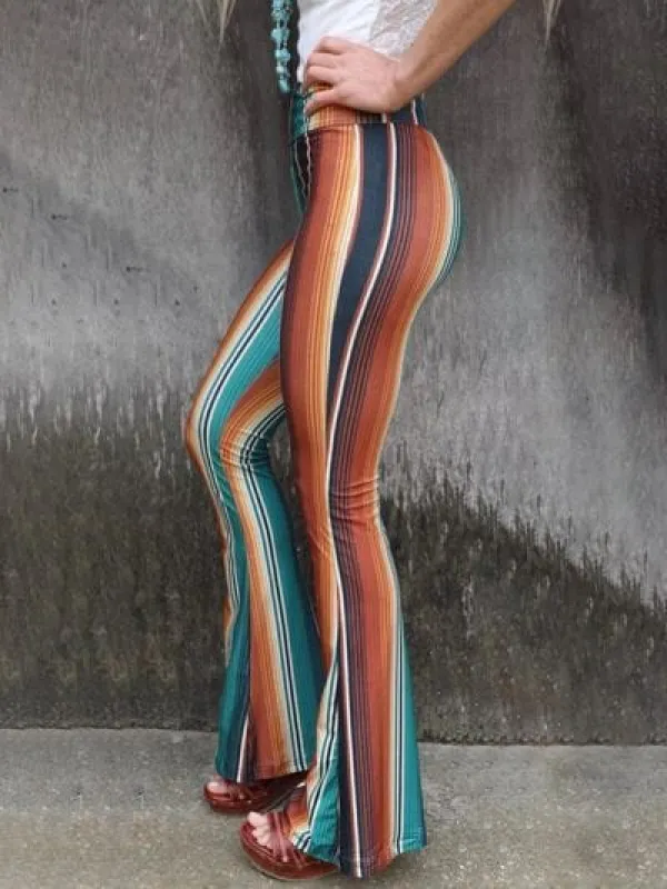 High Waist Striped Bootcut Pants sold by Unique Kulture
