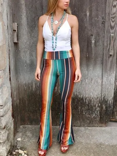 High Waist Striped Bootcut Pants sold by Unique Kulture product image thumbnail 4