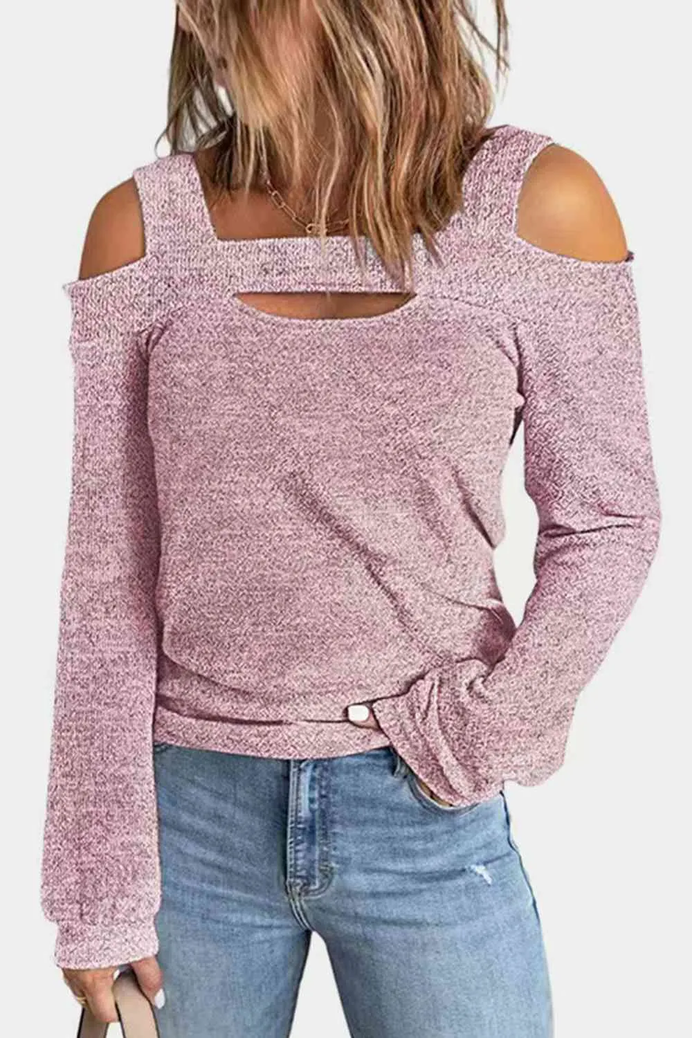 Full Size Cutout Cold Shoulder Blouse sold by Unique Kulture product image thumbnail 4