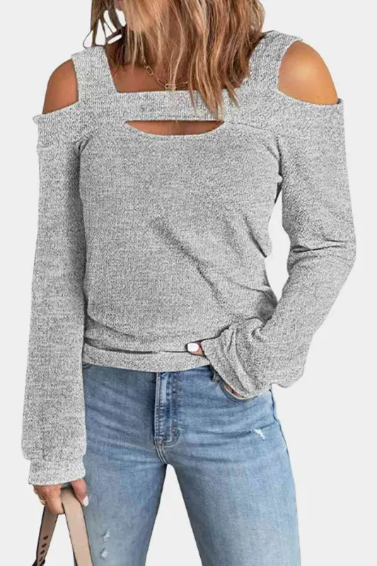 Full Size Cutout Cold Shoulder Blouse sold by Unique Kulture