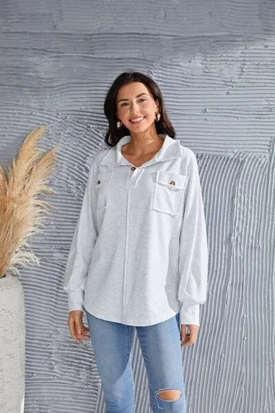 Exposed Seam Collared Neck Sweatshirt sold by Unique Kulture