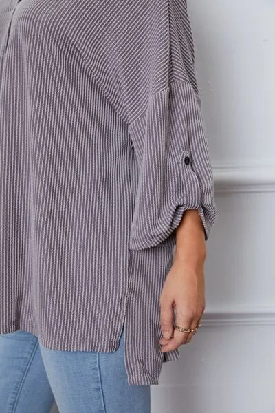 Notched Roll-Tab Sleeve Blouse sold by Unique Kulture product image thumbnail 4