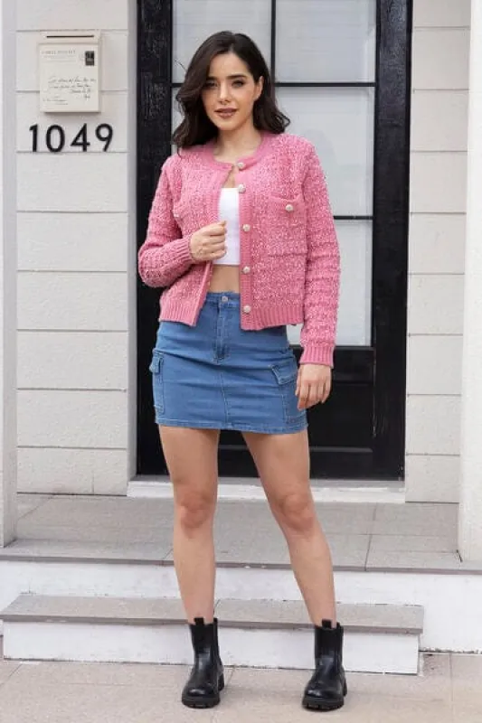 Button Up Round Neck Cardigan sold by Unique Kulture