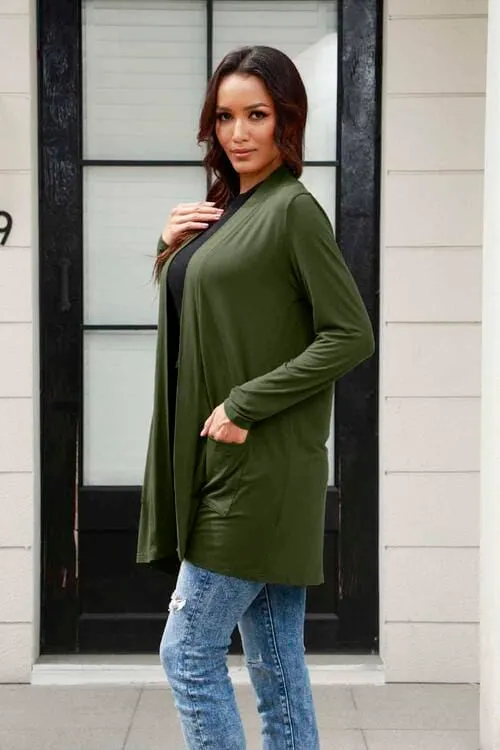 Basic Bae Full Size Open Front Long Sleeve Cardigan with Pockets sold by Unique Kulture product image thumbnail 5