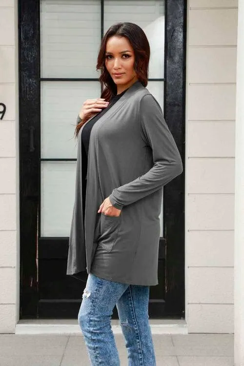 Basic Bae Full Size Open Front Long Sleeve Cardigan with Pockets sold by Unique Kulture product image thumbnail 3