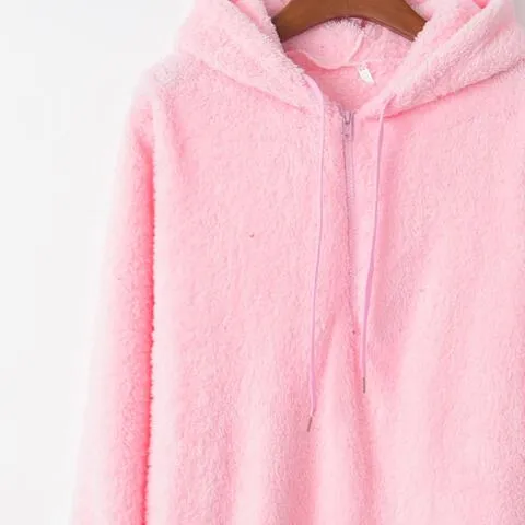 Quarter-Zip Drawstring Teddy Hoodie sold by Unique Kulture product image thumbnail 3