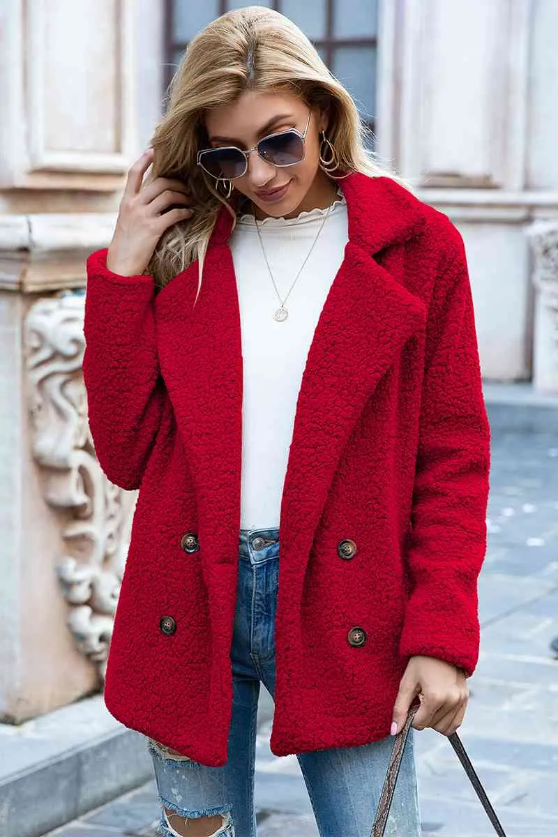Full Size Lapel Collar Sherpa Coat sold by Unique Kulture product image thumbnail 2