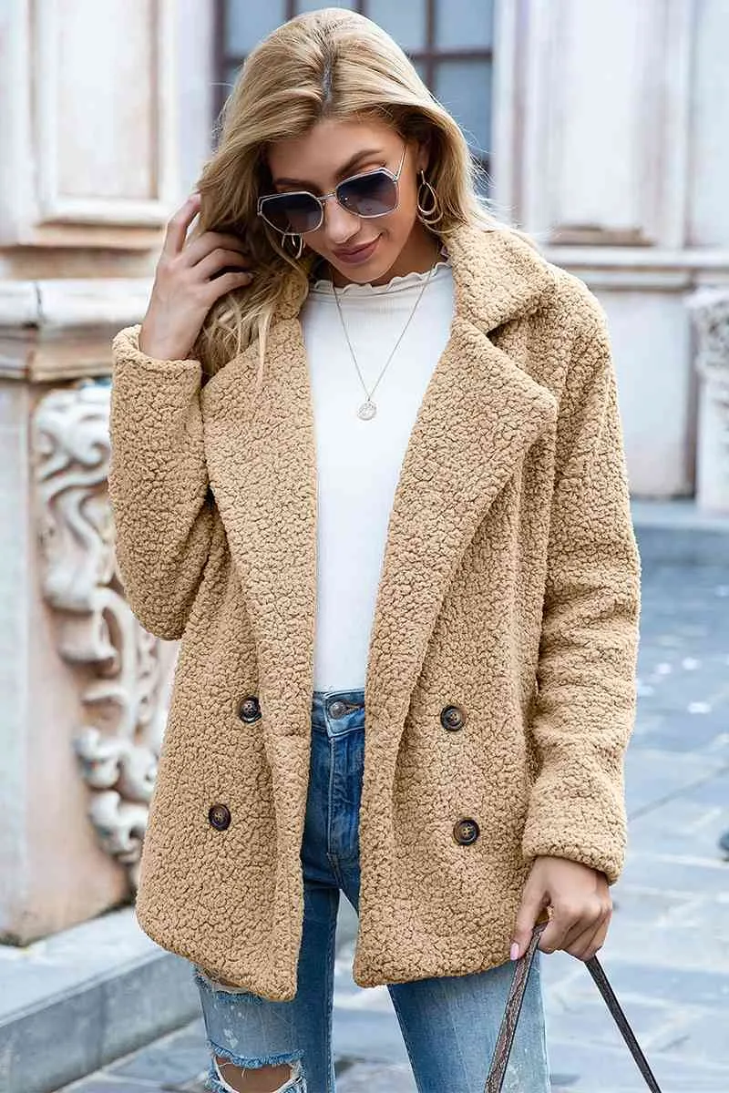 Full Size Lapel Collar Sherpa Coat sold by Unique Kulture product image thumbnail 5