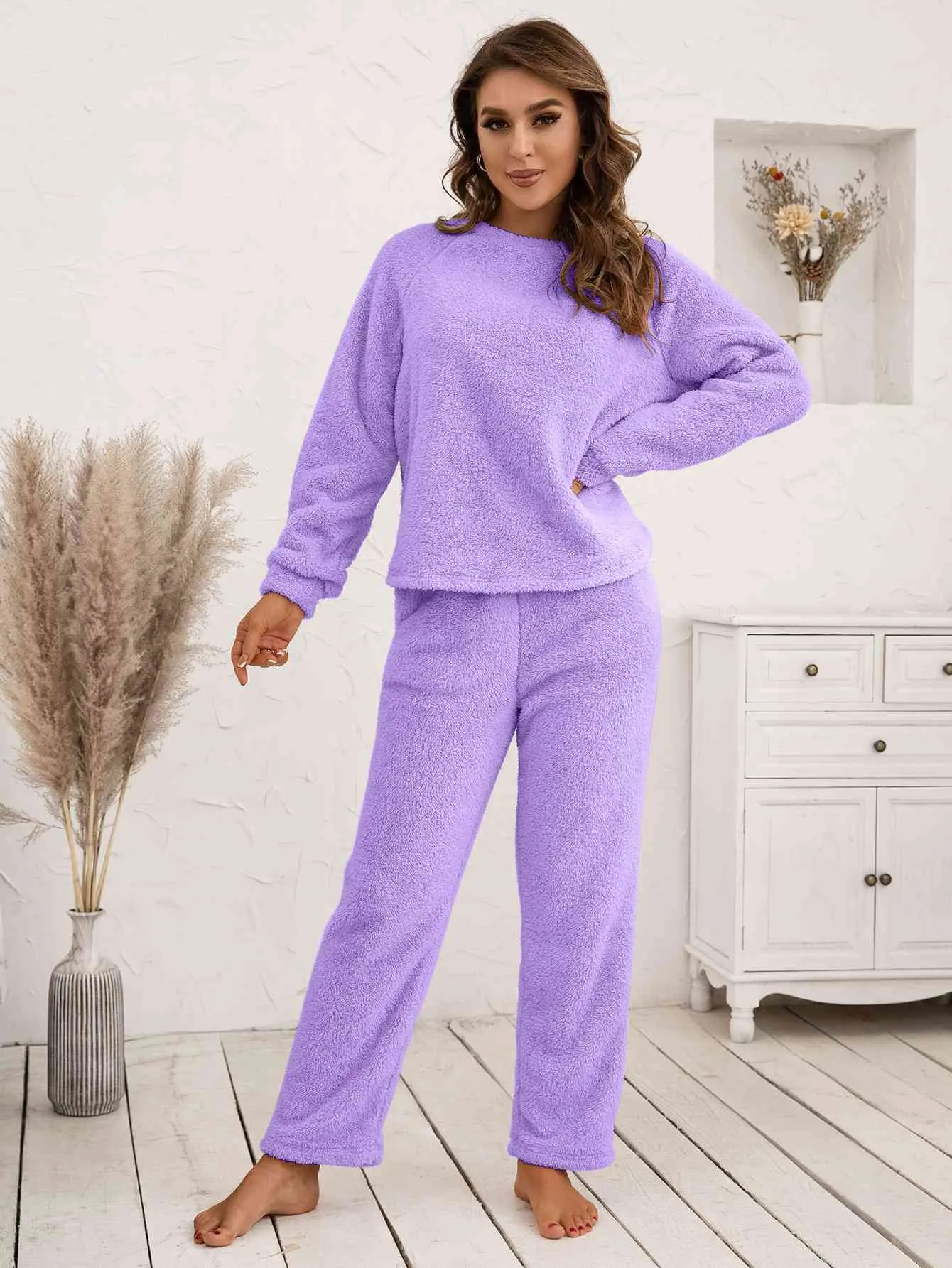 Teddy Long Sleeve Top and Pants Lounge Set sold by Unique Kulture product image thumbnail 3