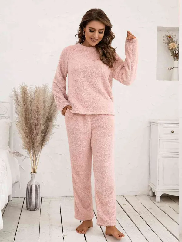 Teddy Long Sleeve Top and Pants Lounge Set sold by Unique Kulture