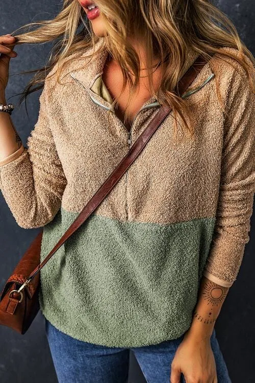 Contrast Half Zip Long Sleeve Sweatshirt sold by Unique Kulture product image thumbnail 4