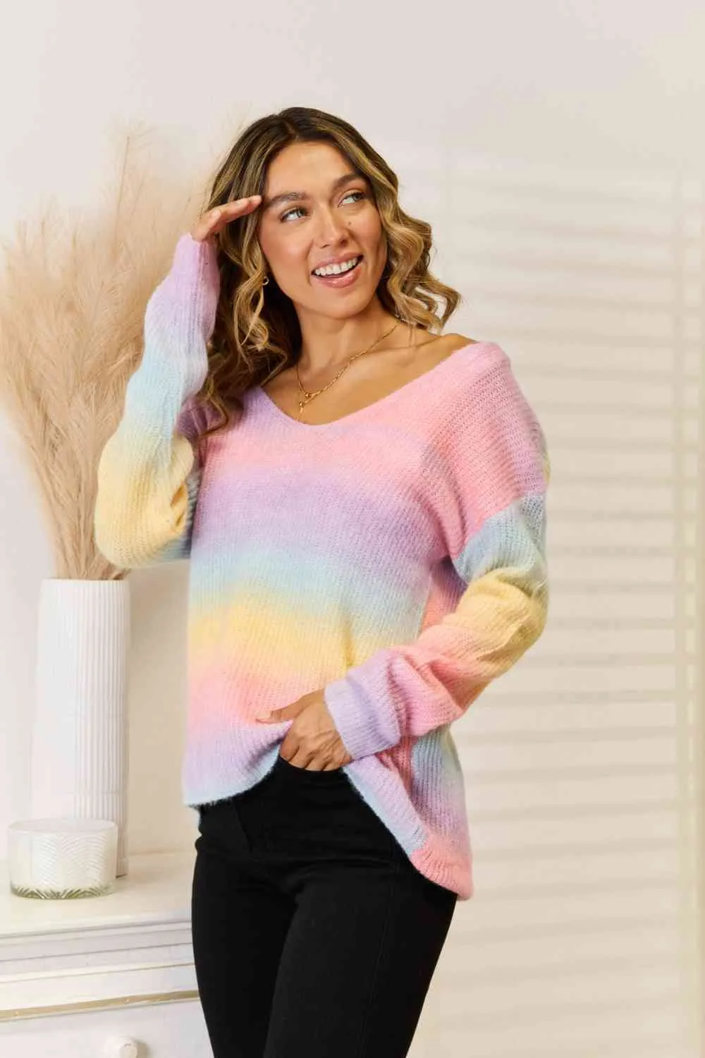 Gradient V-Neck Sweater sold by Unique Kulture product image thumbnail 4