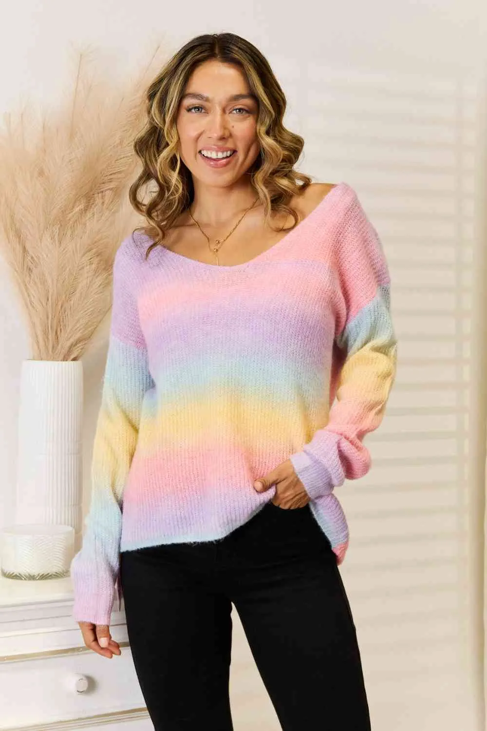 Gradient V-Neck Sweater sold by Unique Kulture