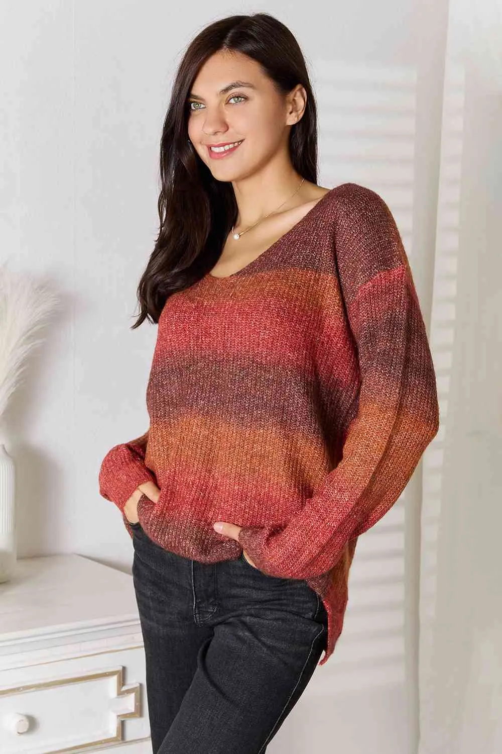 Gradient V-Neck Sweater sold by Unique Kulture product image thumbnail 4